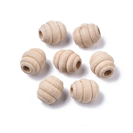 Unfinished Natural Wood, Beehive Beads, Bleach, Undyed, Oval