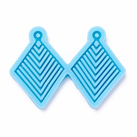 Moules en silicone pendentif bricolage, pour création de la boucle d'oreille , moules de résine, pour la résine UV, fabrication de bijoux en résine époxy, losange