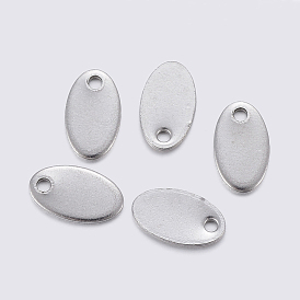 304 Stainless Steel Charms, Stamping Blank Tag, Oval
