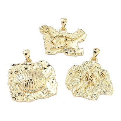 Латунные подвески, окаменелые амулеты, без свинца и без кадмия, долговечный, стойки покрытие, реальный 18 k позолоченный