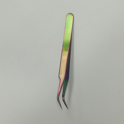 Pince courbée en acier inoxydable, pince à perler à pointe courbée