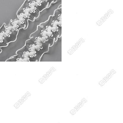 25m bordure en dentelle plissée élastique en nylon, pour la couture et la décoration de mariage nuptiale