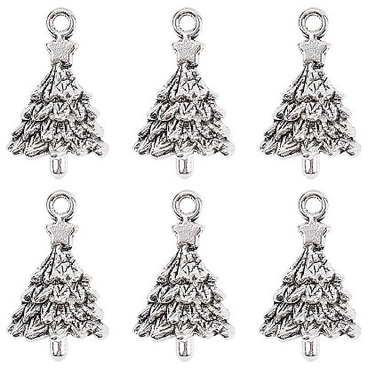 60 шт. Подвески из сплава в тибетском стиле, без свинца и без кадмия, рождественская елка, на Рождество