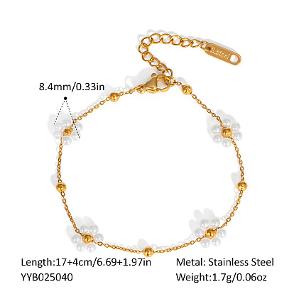 Браслеты-цепочки из плетеных цветочных звеньев из нержавеющей стали для женщин, золотые