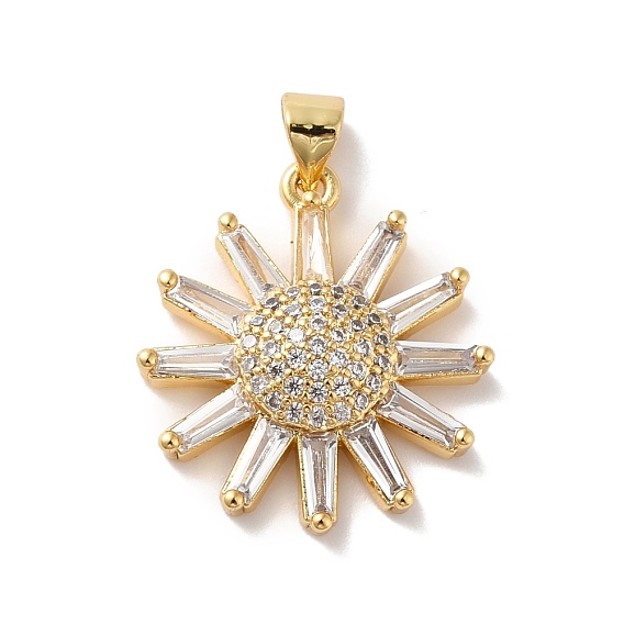 Стойка металлическая латунная микропрофилированная кубическая циркония подвески, реальный 18 k позолоченный, долговечный, без свинца и без кадмия, цветок