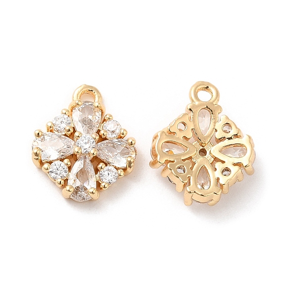 Латунные подвески, со стеклянными прелести, цветок