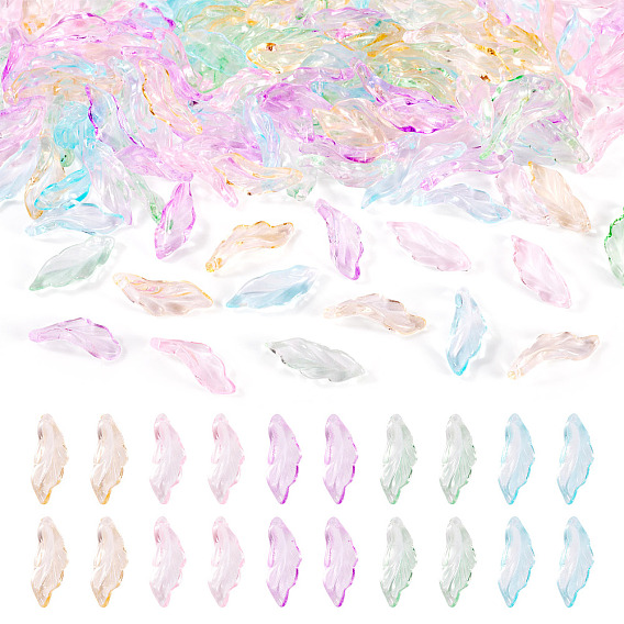 175g 5 подвески из прозрачного стекла, окрашенные методом запекания, лист