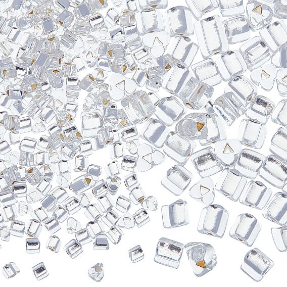 Glass Seed Beads, Silver Lined, Triangle Hole, Triangle