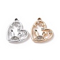 Alloy Pendants, with Crystal Rhinestone, Heart with Rabbit & Star Charm