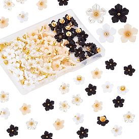 Gorgecraft 100 piezas 4 colores 1 botones de vástago de plástico con agujeros, flor