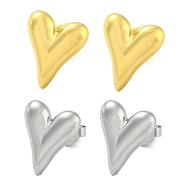 304 Stainless Steel Stud Earrings, Heart