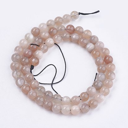 Natural Multi-Moonstone Beads Strands, Round