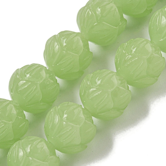 Нити резных бусин из синтетического коралла, окрашенные, цветок