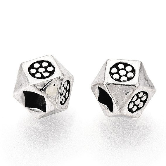 925 perles en argent sterling, polygone