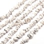 Brins de perles en copeaux de Howlite blanc synthétique, teint, 5~8x5~8mm, Trou: 1mm, environ 31.5 pouce