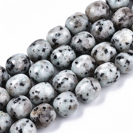 Jaspe de sésame naturel / perles de jaspe kiwi, baril