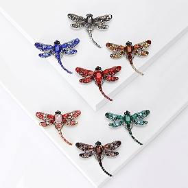 Alloy Brooches, Rhinestone Pin, Jewely for Women, Dragonfly