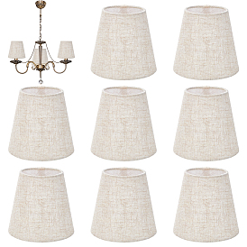 8piezas de lino con pantallas de lámpara de hierro, cono