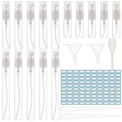 Perfume Dispensing Kits, including Mini Refillable Glass Spray Bottles, Plastic Spring Trasfer Pipettes & Funnels, Label Paster