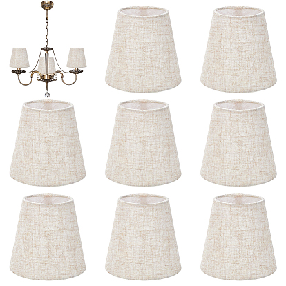 8piezas de lino con pantallas de lámpara de hierro, cono