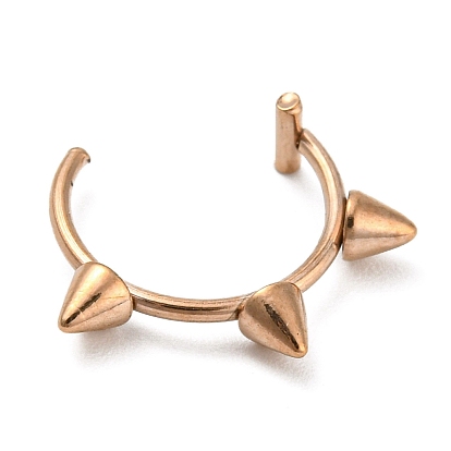 304 Stainless Steel Cone Beaded Cuff Earrings, Non Piercing Earrings