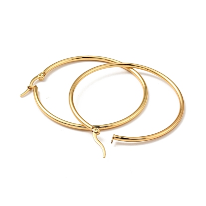 201 Stainless Steel Hoop Earrings with 304 Stainless Steel Pins for Women