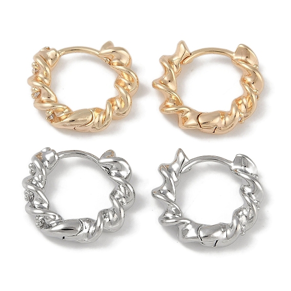 Латунные серьги обруча, круассан