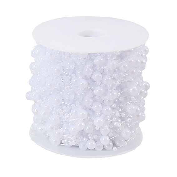 Акриловые цепочки с жемчужными шариками, с катушкой