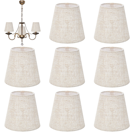 8Pcs Linen with Iron Lamp Shades, Cone