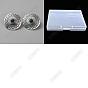 10Pcs 1-Hole Alloy & Resin Beads Buttons, Flat Round with Flower Pattern, for DIY Luggage and Hardware Accessaries