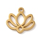 304 Stainless Steel Pendants, Laser Cut, Lotus Flower