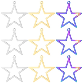 304 Stainless Steel Pendants, Star Charm