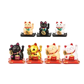 Фигурки манэки-нэко из АБС-пластика, работающие на солнечной энергии, украшение рабочего стола для дома, автомобиля, офиса