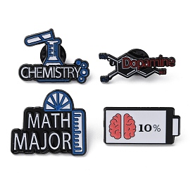 Laboratory Study Theme Enamel Pins, Words Black Zinc Alloy Brooch for Backpack Clothes