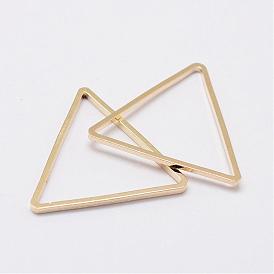 Crémaillère en laiton reliant anneaux placage, triangle, 24.5x22x1mm