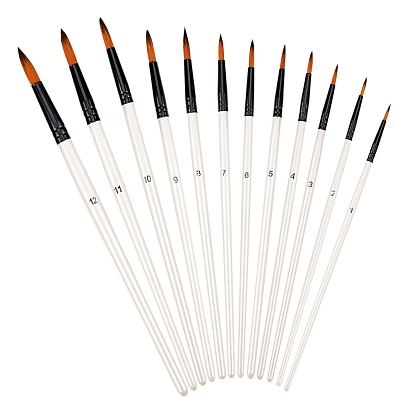 Painting Brush Set, Nylon Hair Brushes with Wooden Handle, for Watercolor Painting Artist Professional Painting Kits