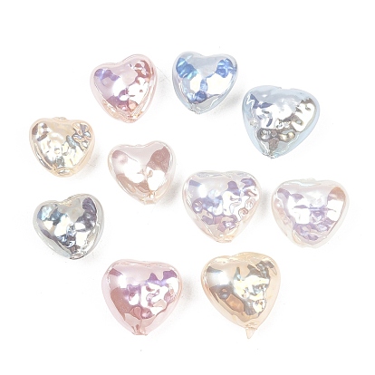 Гальванизированные стеклянные бусины, имитирующие жемчуг, сердце, текстура