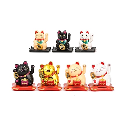 Фигурки манэки-нэко из АБС-пластика, работающие на солнечной энергии, украшение рабочего стола для дома, автомобиля, офиса