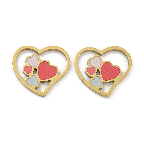 316 хирургические эмалевые подвески из нержавеющей стали, шарма сердца, золотые