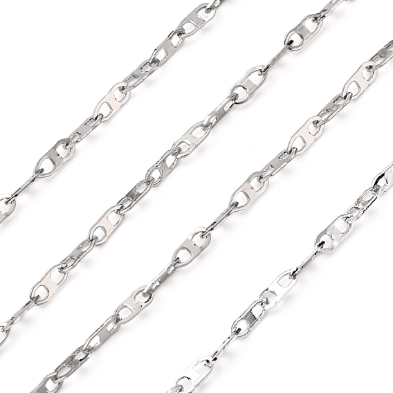 304 Stainless Steel Mariner Link Chains, Unwelded, 2x2mm
