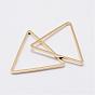 Rack Plating Brass Linking Rings, Triangle, 24.5x22x1mm
