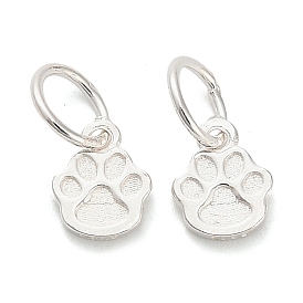 925 подвески с отпечатками лап из стерлингового серебра, с перемычками и 925 штампом