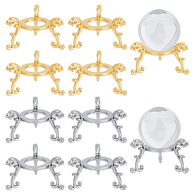 10 шт. 2 цветной сплав минеральный держатель дисплея, подставки для хрустальных шаров