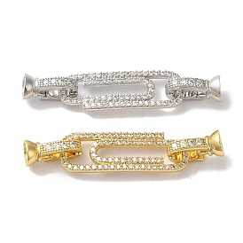 Стойка для скрепок, покрытие из латуни, микропаве, прозрачный кубический цирконий, складные застежки, долговечный, без свинца и без кадмия