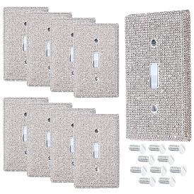 Пластиковая защитная накладка на выключатель со стразами, крышка электрической розетки, с винтами, прямоугольные