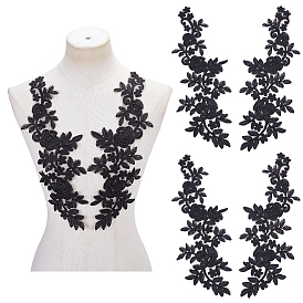 Нашивки из полиэфирного кружева с цветами