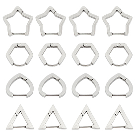 8пары 4 стили 304 серьги-кольца из нержавеющей стали, разнообразные