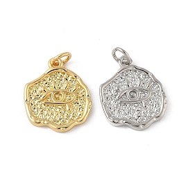 Латунные подвески, плоские круглые амулеты с рисунком сглаза, с целью перехода в кольце, долговечный, стойки покрытие, без свинца и без кадмия