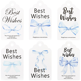 120шт. 6 стили День благодарения, слова, наилучшие пожелания, бантик, печатная бумага, благодарственные подарочные бирки, с джутовым шнуром 10m