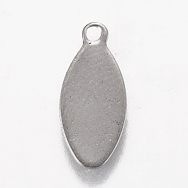 304 Stainless Steel Pendants, Stamping Blank Tag, Oval